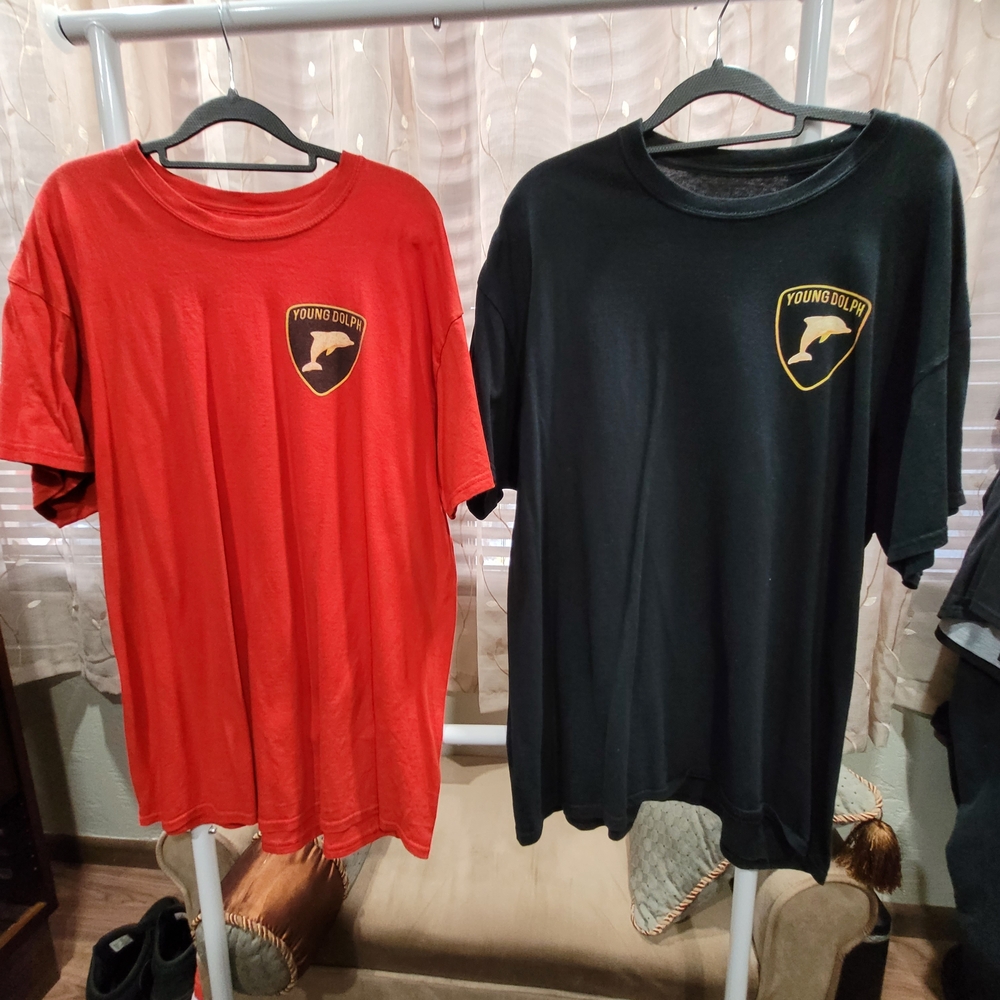 Young Dolph Red and Black Short Sleeve Tees